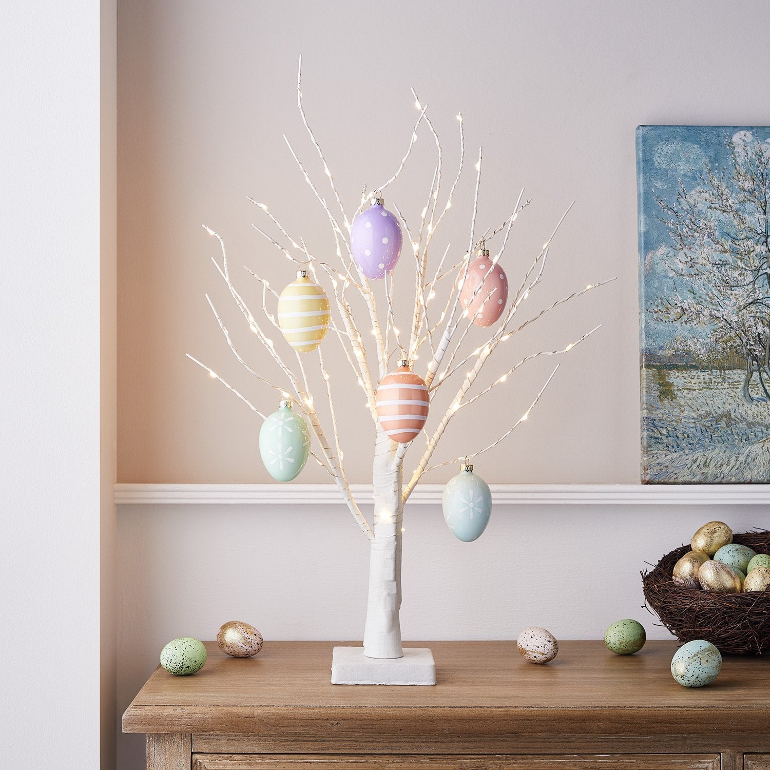 6 Glass Easter Egg Decorations